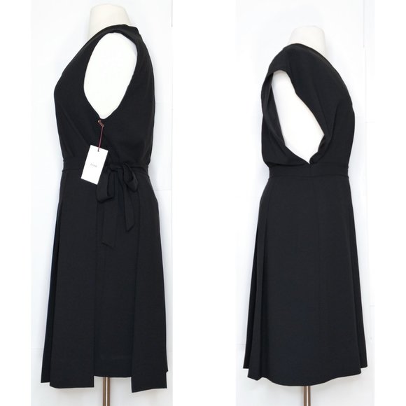 Lewit Asymmetrical Pleated Wrap Overskirt Dress - Picture 4 of 7